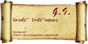 Groó Iréneusz névjegykártya